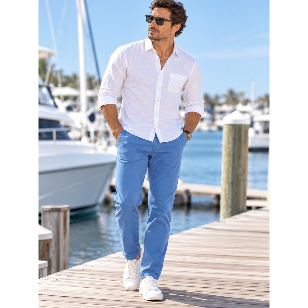Peter Millar Mens Performance Five Pocket Pants Blue 42/34